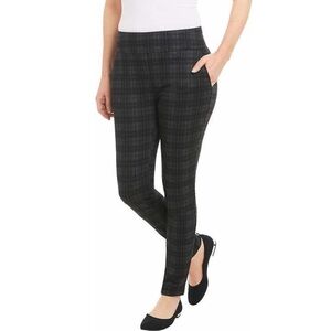 Dalia Plaid Pull-On Ponte Pants